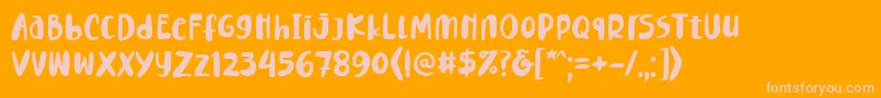 Lemontea Squash Regular Font Font – Pink Fonts on Orange Background