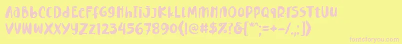 Lemontea Squash Regular Font Font – Pink Fonts on Yellow Background