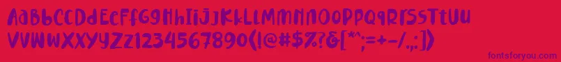 Police Lemontea Squash Regular Font – polices violettes sur fond rouge