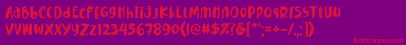Lemontea Squash Regular Font Font – Red Fonts on Purple Background