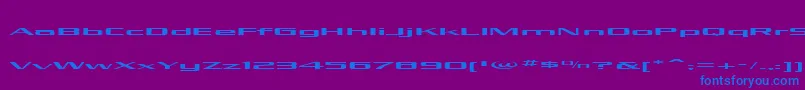 KubraLow-Schriftart – Blaue Schriften auf violettem Hintergrund