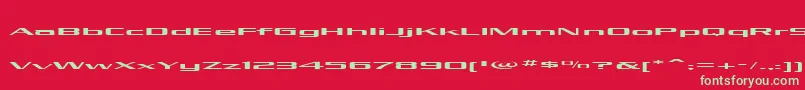 フォントKubraLow – 赤い背景に緑の文字