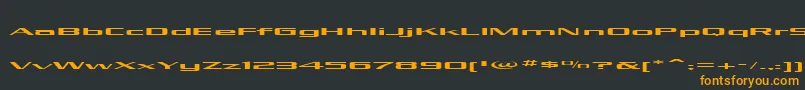 フォントKubraLow – 黒い背景にオレンジの文字