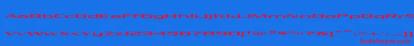 KubraLow Font – Red Fonts on Blue Background