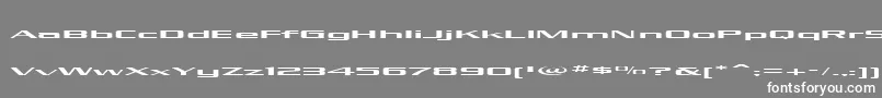 フォントKubraLow – 灰色の背景に白い文字