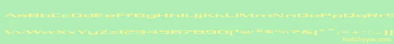 フォントKubraLow – 黄色の文字が緑の背景にあります