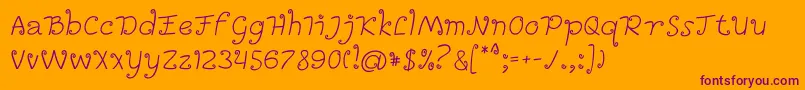 lencir Font – Purple Fonts on Orange Background