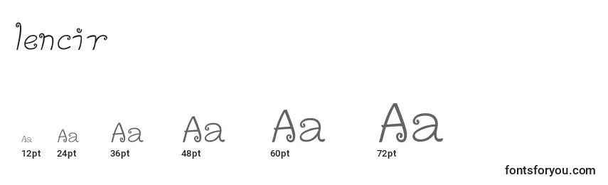 Lencir Font Sizes