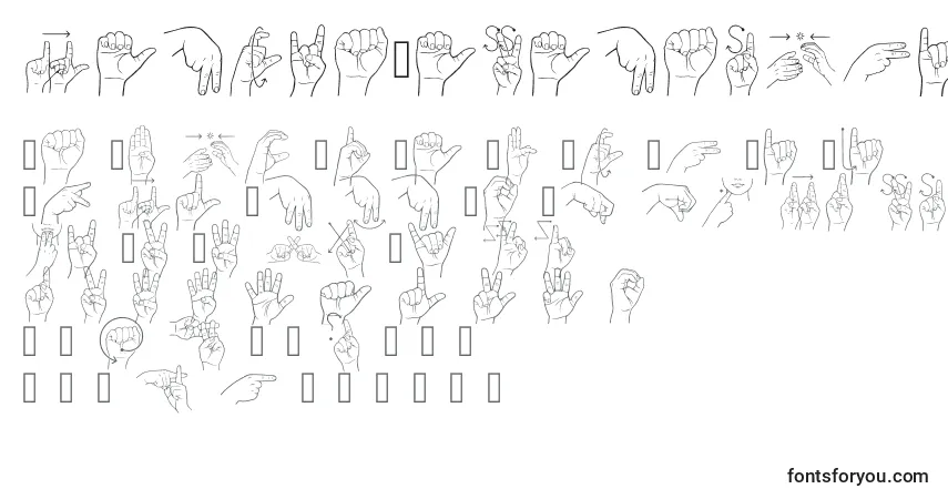 Czcionka LenguaDeSenasChilenaHef Regular – alfabet, cyfry, specjalne znaki