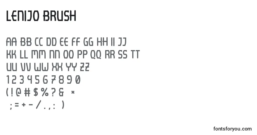 Czcionka Lenijo Brush – alfabet, cyfry, specjalne znaki