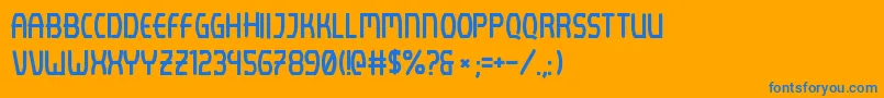 Czcionka Lenijo Brush – niebieskie czcionki na pomarańczowym tle
