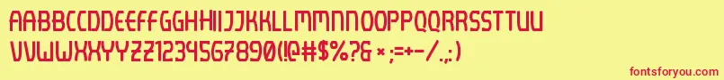 Lenijo Brush Font – Red Fonts on Yellow Background
