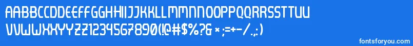 フォントLenijo Brush – 青い背景に白い文字