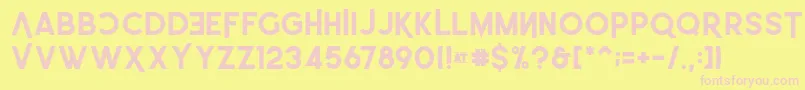 LEonardo Demo Bold-fontti – vaaleanpunaiset fontit keltaisella taustalla