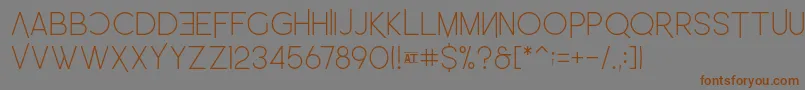 Więcej informacji o czcionce LEonardo Demo Ultralight Czcionka LEonardo Demo Ultralight – brązowe czcionki na szarym tle