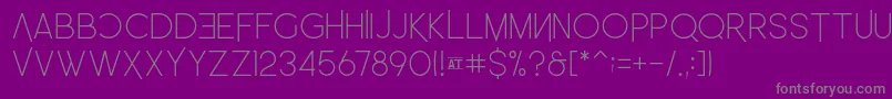 Fonte LEonardo Demo Ultralight – fontes cinzas em um fundo violeta