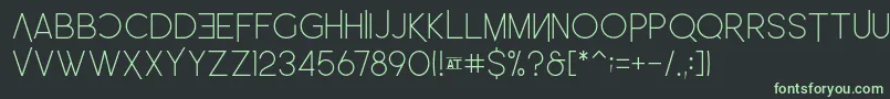 LEonardo Demo Ultralight Font – Green Fonts on Black Background