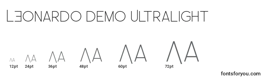 Размеры шрифта LEonardo Demo Ultralight