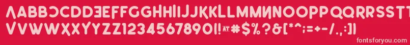Leonardo Rounded Demo Font – Pink Fonts on Red Background