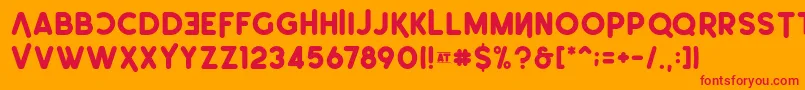 Leonardo Rounded Demo Font – Red Fonts on Orange Background