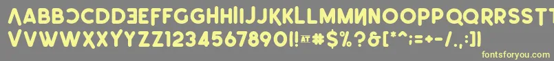 Więcej informacji o czcionce Leonardo Rounded Demo Czcionka Leonardo Rounded Demo – żółte czcionki na szarym tle