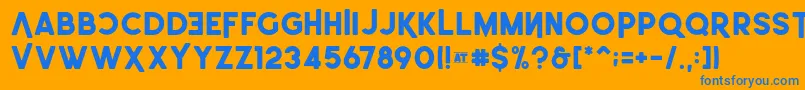 Leonardo SemiRounded Demo Font – Blue Fonts on Orange Background