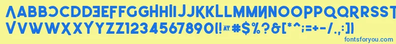 Leonardo SemiRounded Demo Font – Blue Fonts on Yellow Background