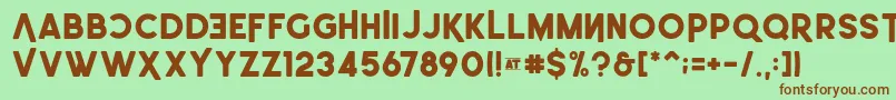 Leonardo SemiRounded Demo Font – Brown Fonts on Green Background