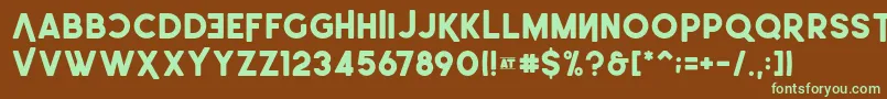 Leonardo SemiRounded Demo Font – Green Fonts on Brown Background