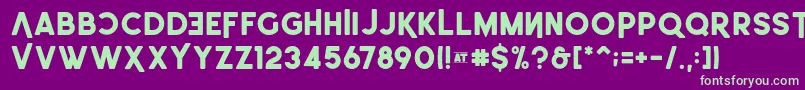 Leonardo SemiRounded Demo Font – Green Fonts on Purple Background