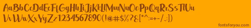 leonie-fontti – ruskeat fontit oranssilla taustalla