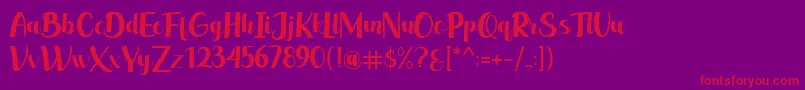 leonie Font – Red Fonts on Purple Background