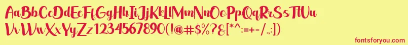 leonie Font – Red Fonts on Yellow Background