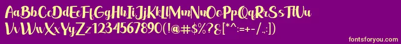 leonie Font – Yellow Fonts on Purple Background
