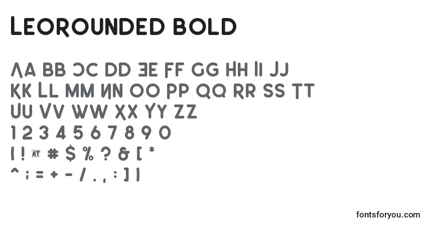 Schriftart LeoRounded Bold – Alphabet, Zahlen, spezielle Symbole