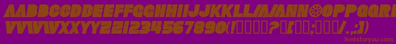 SfFortuneWheelBoldItalic Font – Brown Fonts on Purple Background