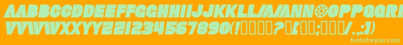 SfFortuneWheelBoldItalic Font – Green Fonts on Orange Background