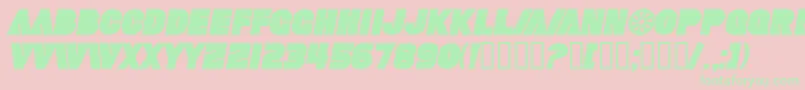 SfFortuneWheelBoldItalic Font – Green Fonts on Pink Background