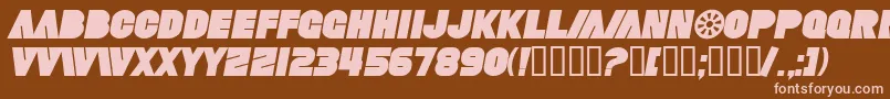 SfFortuneWheelBoldItalic Font – Pink Fonts on Brown Background