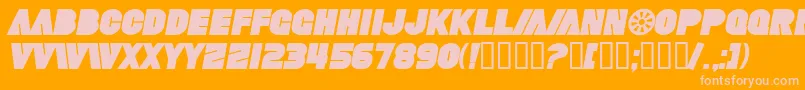 SfFortuneWheelBoldItalic Font – Pink Fonts on Orange Background