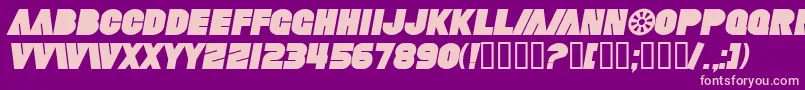 SfFortuneWheelBoldItalic Font – Pink Fonts on Purple Background
