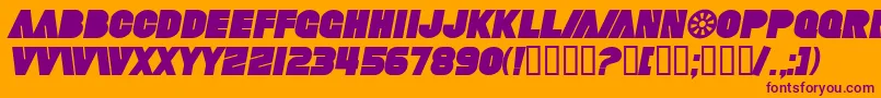 SfFortuneWheelBoldItalic Font – Purple Fonts on Orange Background