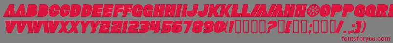 フォントSfFortuneWheelBoldItalic – 赤い文字の灰色の背景
