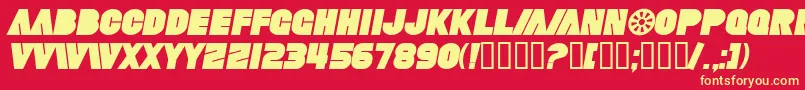 Шрифт SfFortuneWheelBoldItalic – жёлтые шрифты на красном фоне
