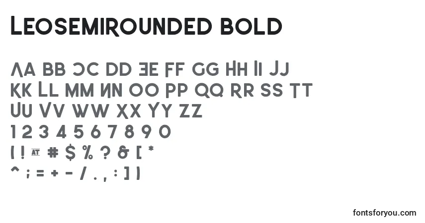 Schriftart LeoSemiRounded Bold – Alphabet, Zahlen, spezielle Symbole