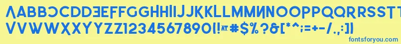 LeoSemiRounded Bold Font – Blue Fonts on Yellow Background