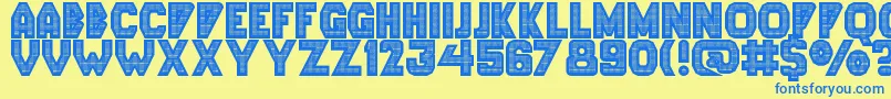 Lephnia Display Caps Font – Blue Fonts on Yellow Background