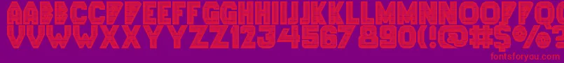 Lephnia Display Caps Font – Red Fonts on Purple Background