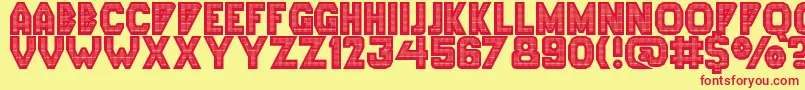 Lephnia Display Caps Font – Red Fonts on Yellow Background