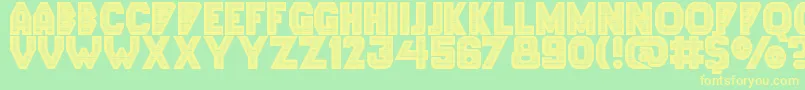 Lephnia Display Caps Font – Yellow Fonts on Green Background